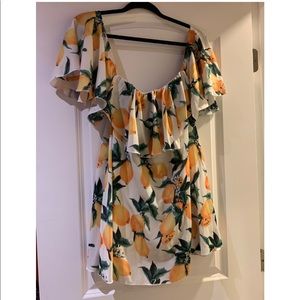 Off the shoulder lemon summer dress